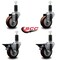 Service Caster 3.5'' Maroon Poly Wheel Swivel 1-1/4'' Expanding Stem Caster Set 2 Brakes, 4PK SCC-EX20S3514-PPUB-MRN-2-PLB-2-114 - alternate 5